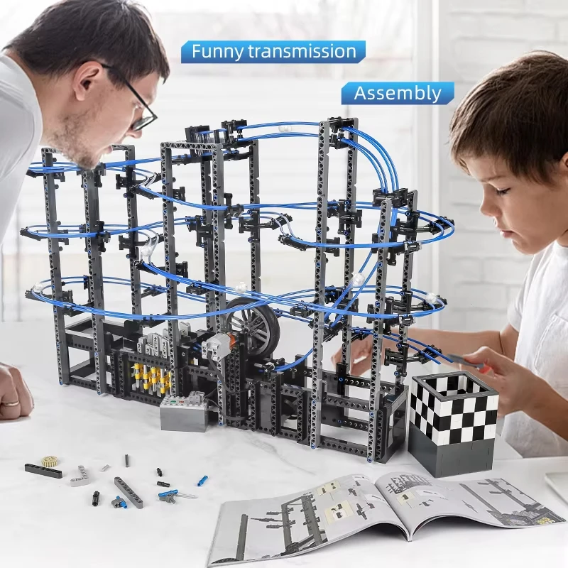 MOLD KING 26002 ทางเทคนิค Great Ball Contraption: Marble Run Building Blocks อิฐการศึกษาของเล่นของขวัญวันเกิดคริสต์มาสสําหรับเด็ก