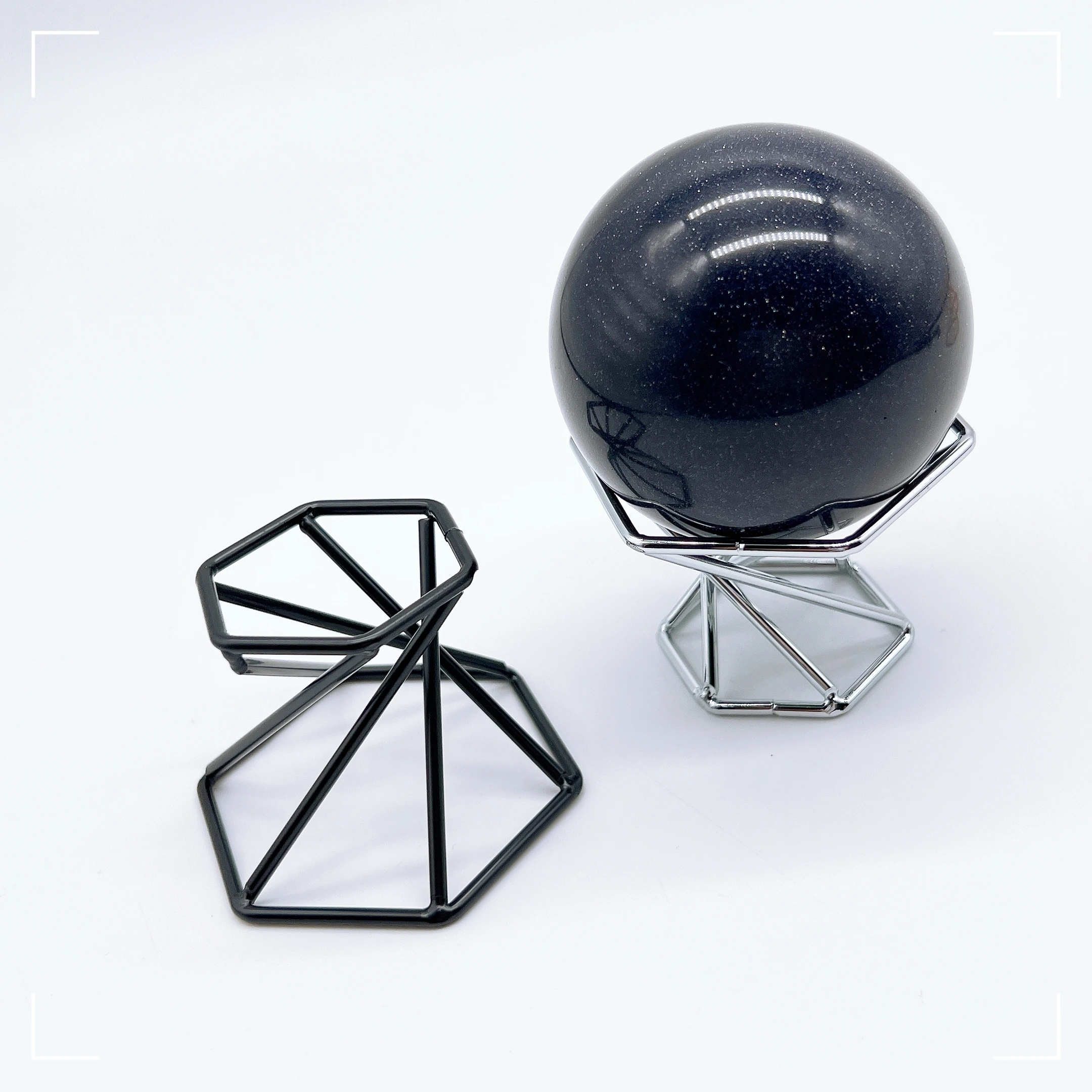 Hexagon Metal Crystal Ball Holder Sphere Stone Base Magic Sphere Display Stand Divination Photography Props Ornament Home Decor