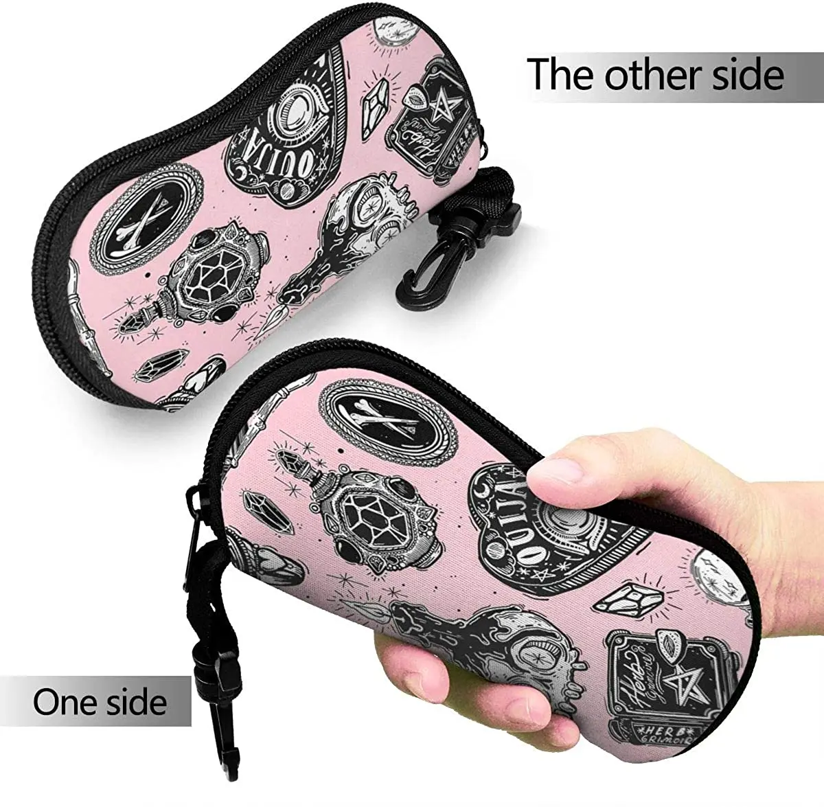 Witch Witchy Sunglasses Case for Men Women, Ultra Light Soft Portable Zipper Glasses Case Eyeglass Pouch with Belt Clip image 6