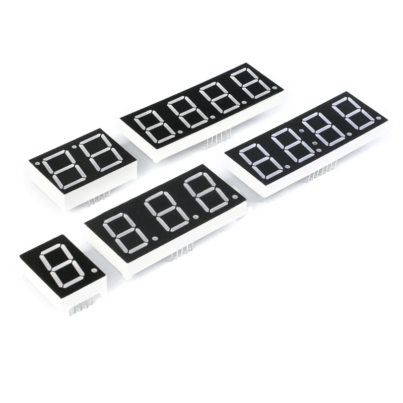 2 szt. 0, 56 calowy wyświetlacz LED 7 segmentowy 1 Bit/2 Bit/3 Bit/4 Bit Digit Tube czerwony wspólna katoda/anoda cyfrowy 0, 56 cal led 7 Segment
