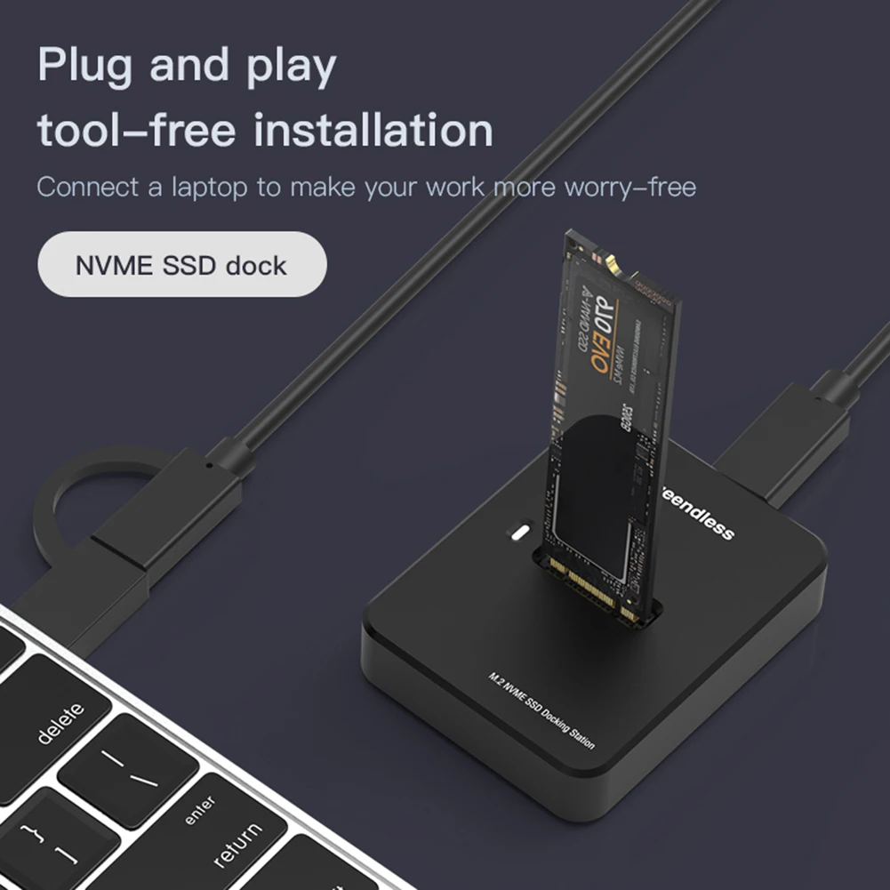 M.2 NVME External SSD Hard Disk Enclosure 10G Online Reading Writing Speed SSD Case Tool Free for M.2 NVME SD Docking Station