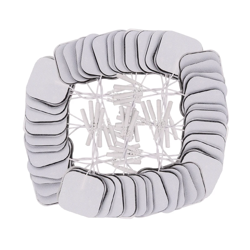 20/50/100Pcs 5x5cm Ems Nerve Muscle Stimulator Electrode Pads Gel Electrode Pads Tens Electrodes Physiotherapy Machine 2mm Plug