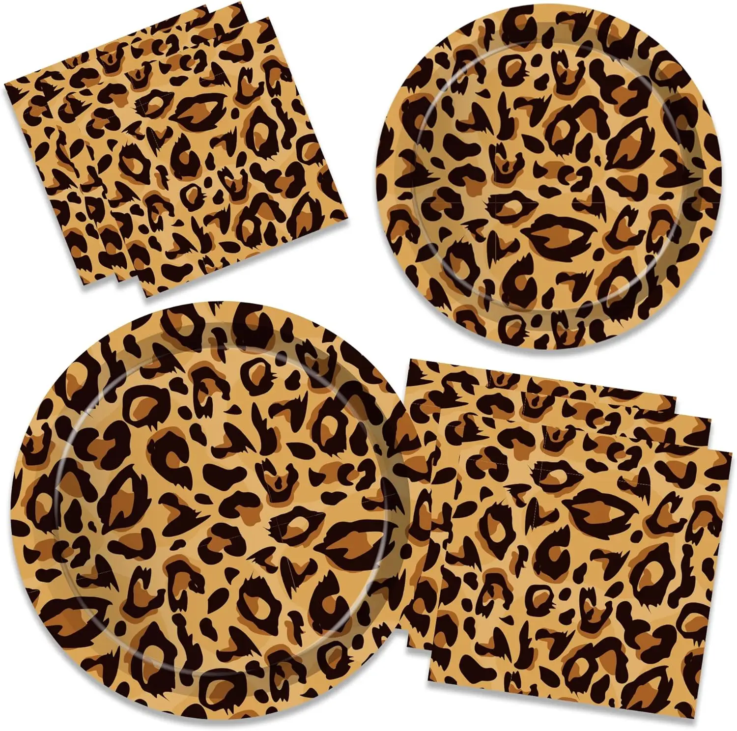 Leopard Theme Birthday Leopard Paper Straw Napkins Disposable Tablecloth Adult 30th 40th 50th 60th Birthday Party Supplies