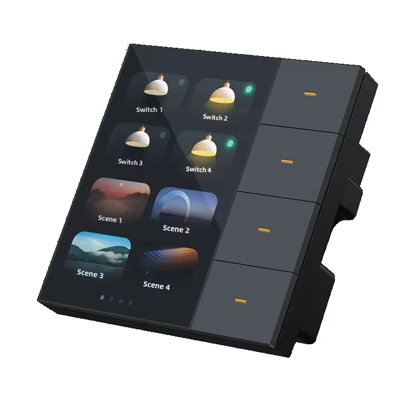 V4\/6\/7\/8 inch multi-function touch screen smart home control panel scene wall music amplifier central controller