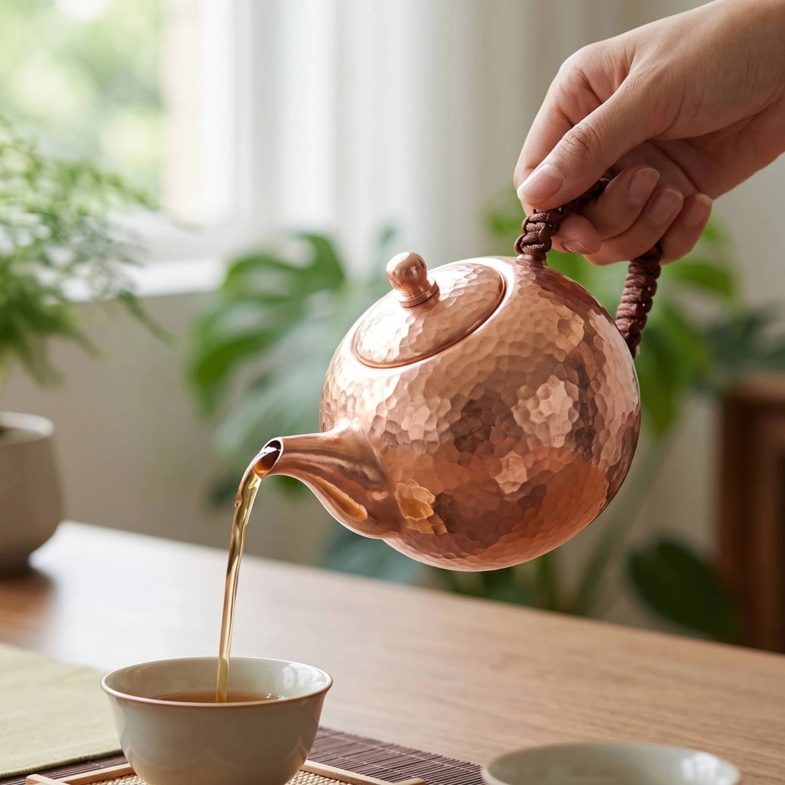 Hammered Copper Teapot Handmade Copper Teapot Tea Maker Antique-Inspired Pot Vintage for Collectors