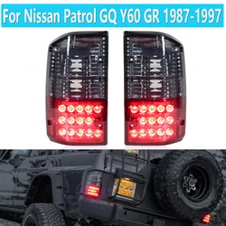 日産パトロールのお香のテールライト、黒と赤、LEDブレーキランプアクセサリー、gq、y60グラム、1987-1997、26555-05j00、26550-05j00、1ペア
