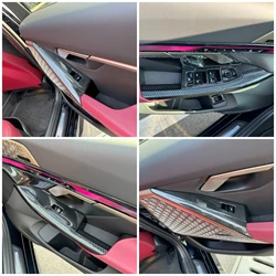 Accessories for BMW 5 Series G60 2024 2025 Interior ABS Decoration Door Window Lift Switch Armrest Panel Trim