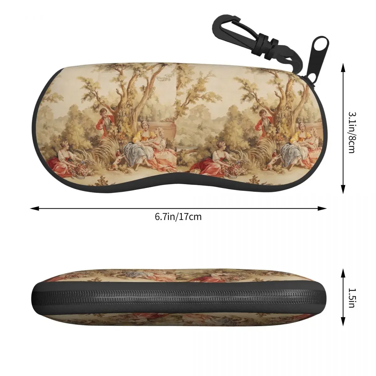 Aubusson Tapestry French 18th Century Shell Eyeglasses Protector Cases Fashion Sunglass Case European Floral Flowers Glasses Bag