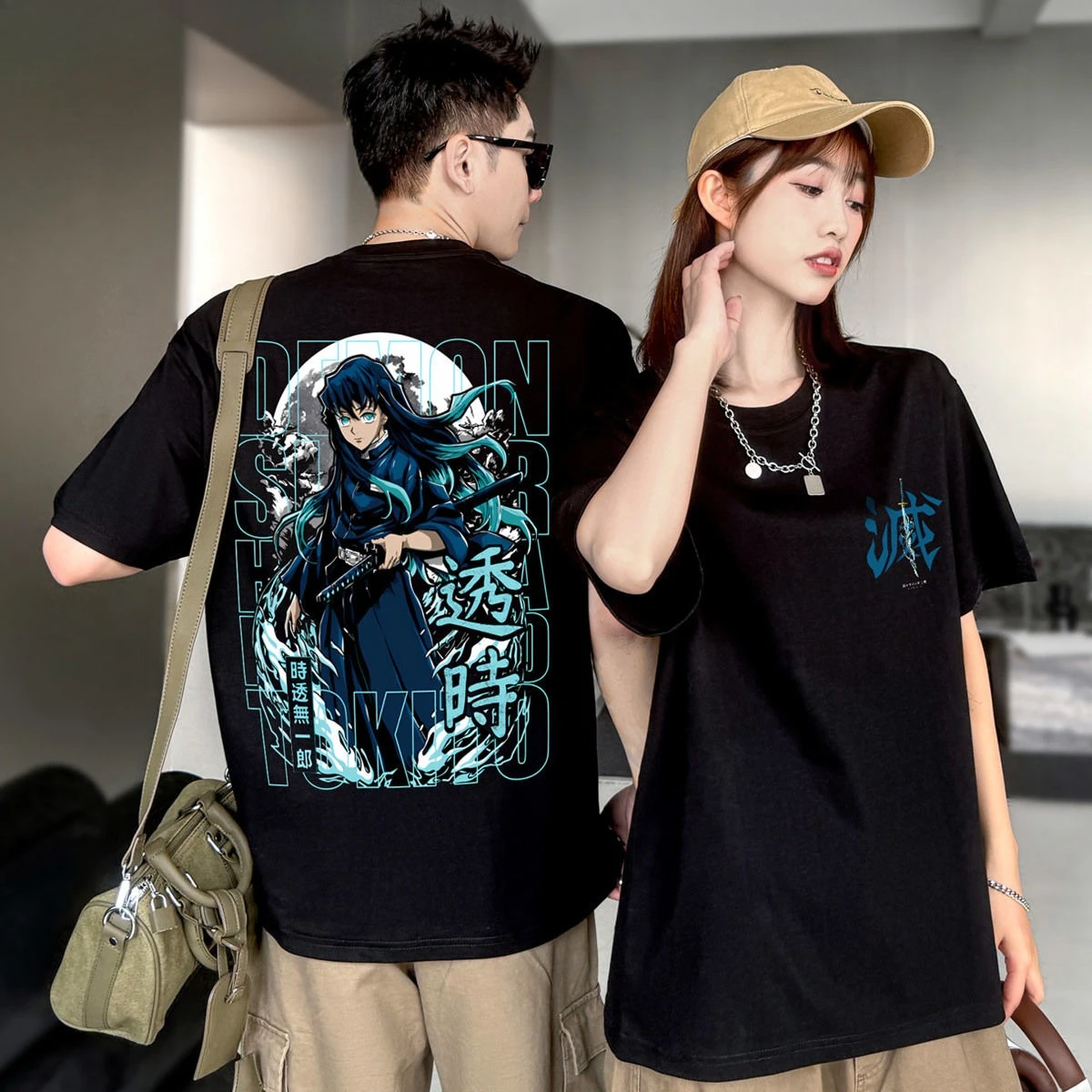 

Ghost Destroyer Blade T-shirt Peripheral Cotton Short Sleeve Pain Clothes Summer New Men's and Women's Streetwear