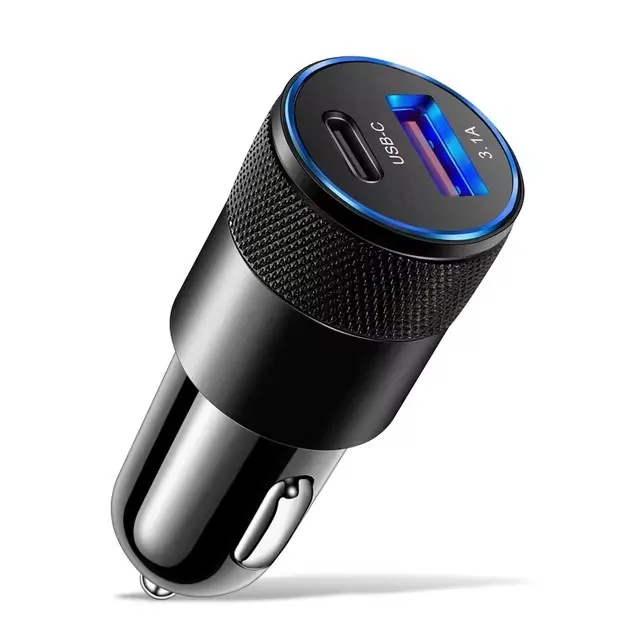 USB-Autoladegerät Typ C Schnelllade-Telefonadapter für Xiaomi Huawei PD Telefonladegerät Auto-Adapter Steckdose Zigarettenanzünder
