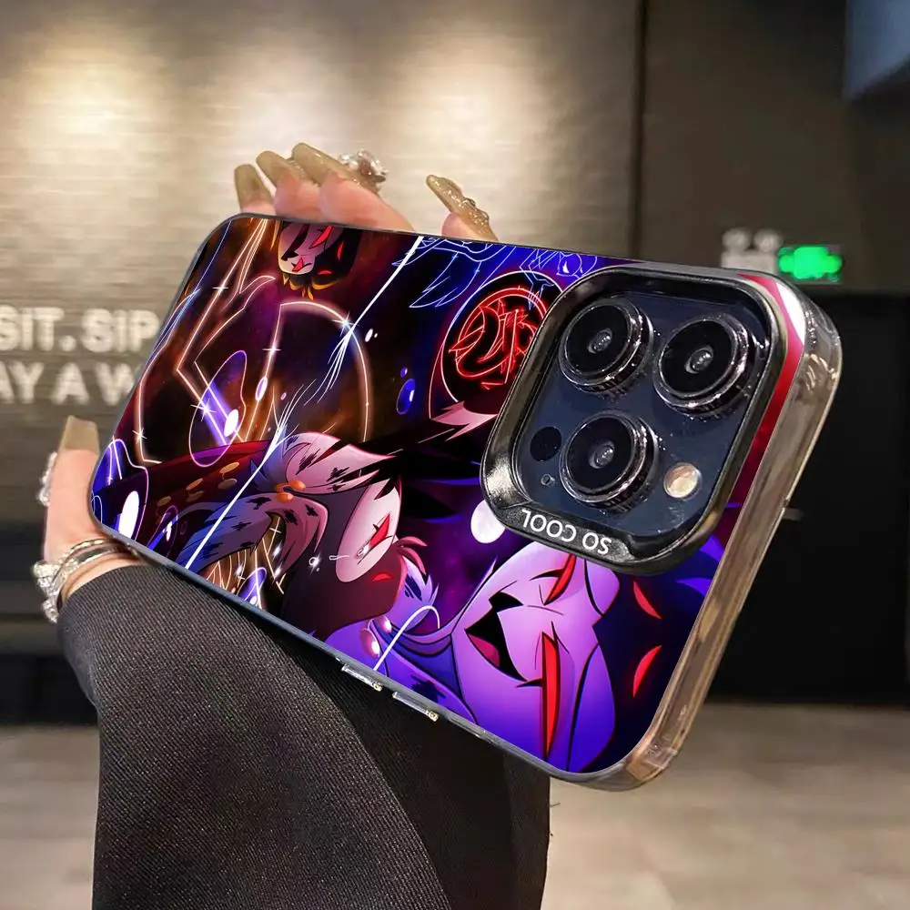 H-Helluva Boss قضية الهاتف المحمول آيفون 17 16 15 14 13 12 11 X XR XS 8 7 Pro Max Plus شفافة اللون واقية فاخرة