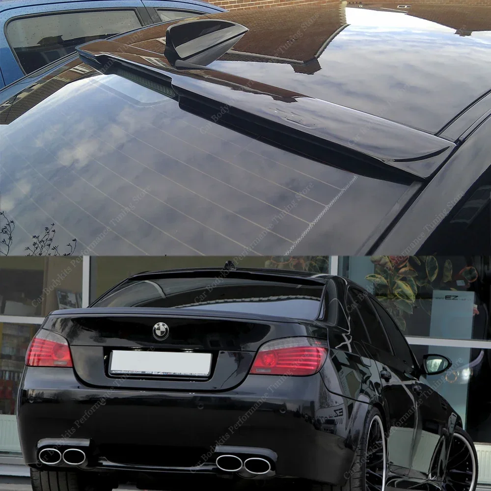 For BMW E60 Rear Roof Spoiler Wing Series 5 523i 535i 530i 530d 525d 550i M5 Spoiler Caps Tail Wing 2003-2010 Bodykits Tuning