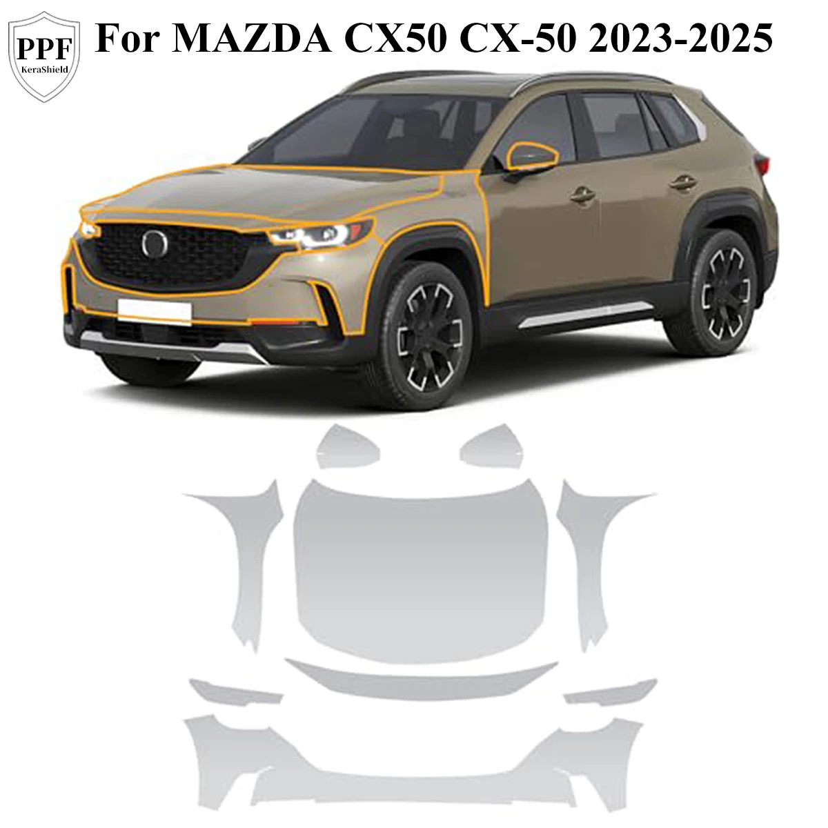 

For MAZDA CX50 CX-50 2023-2025 Pre-cut PPF TPU Paint Protection Film Anti-Scratch Cover Transparent Sticker Resistant Auto Decal
