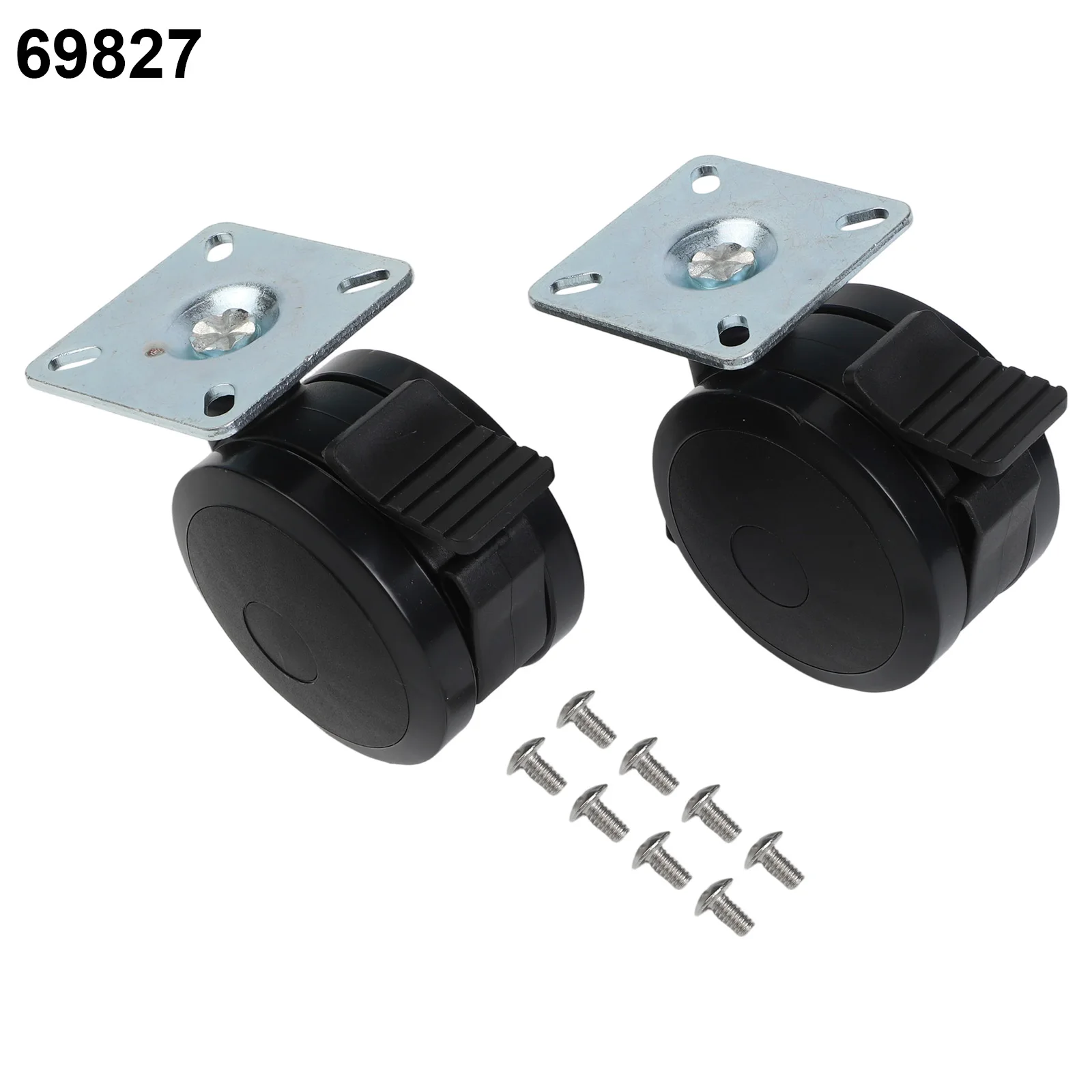 2Pcs 69827 69828 Locking Caster For Weber For Spirit 200/300 Series Grills With Up Front Controls Caster Wheel With Plate Screws