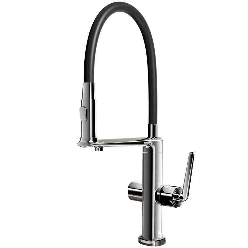 Kitchen wash basin hot and cold three-in-one water purification faucet, rotatable universal pumping sink