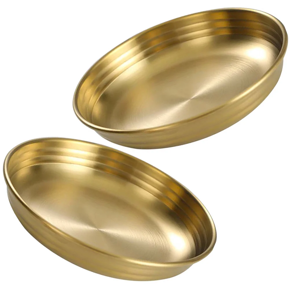 

2 шт., тарелка для соуса из нержавеющей стали, легкая портативная многофункциональная тарелка для приправ для дома, ресторана, барбекю, уличного использования в помещении