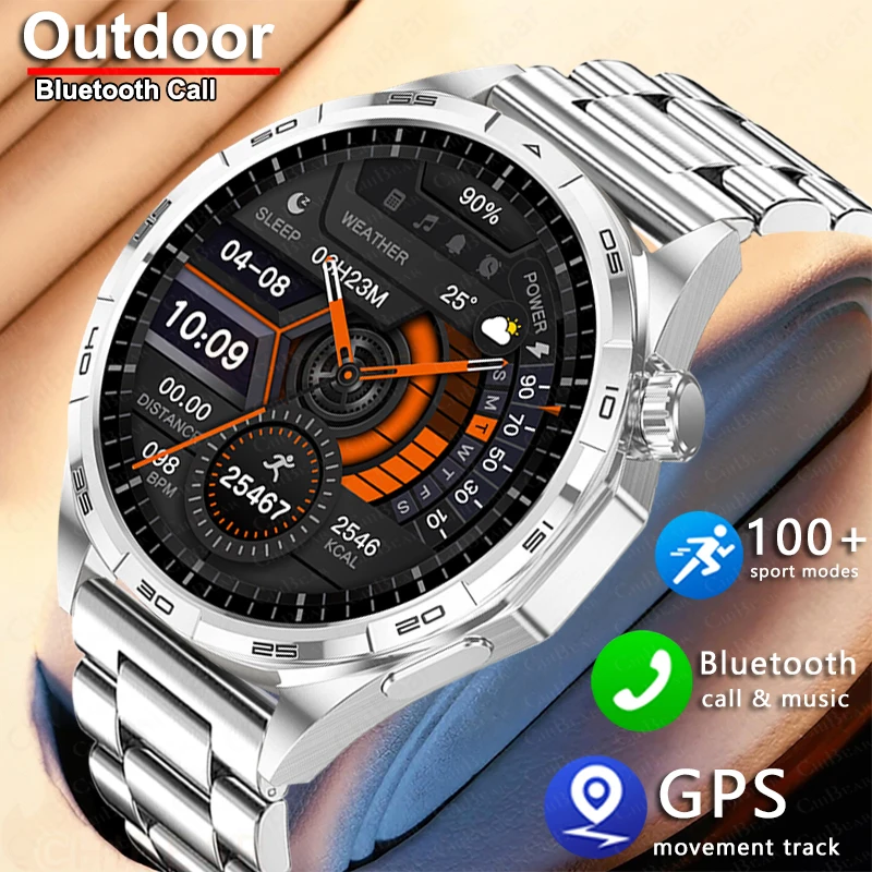 2026New العسكرية لتحديد المواقع في الهواء الطلق Smartwatch الرجال 1.43 ''AMOLED HD شاشة بلوتوث دعوة معدل ضربات القلب 5ATM مقاوم للماء الرياضة ساعة ذكية