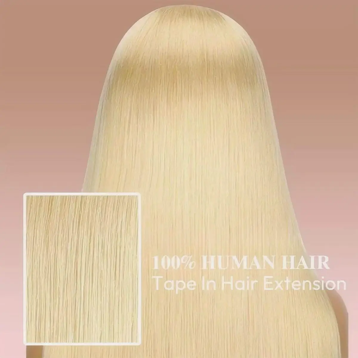 20Pcs Tape-In Hair Extensions 100% Real Remy Human Hair 50g Highlight Bleached Blonde 613 Color for Women Add Hair Length&Volume