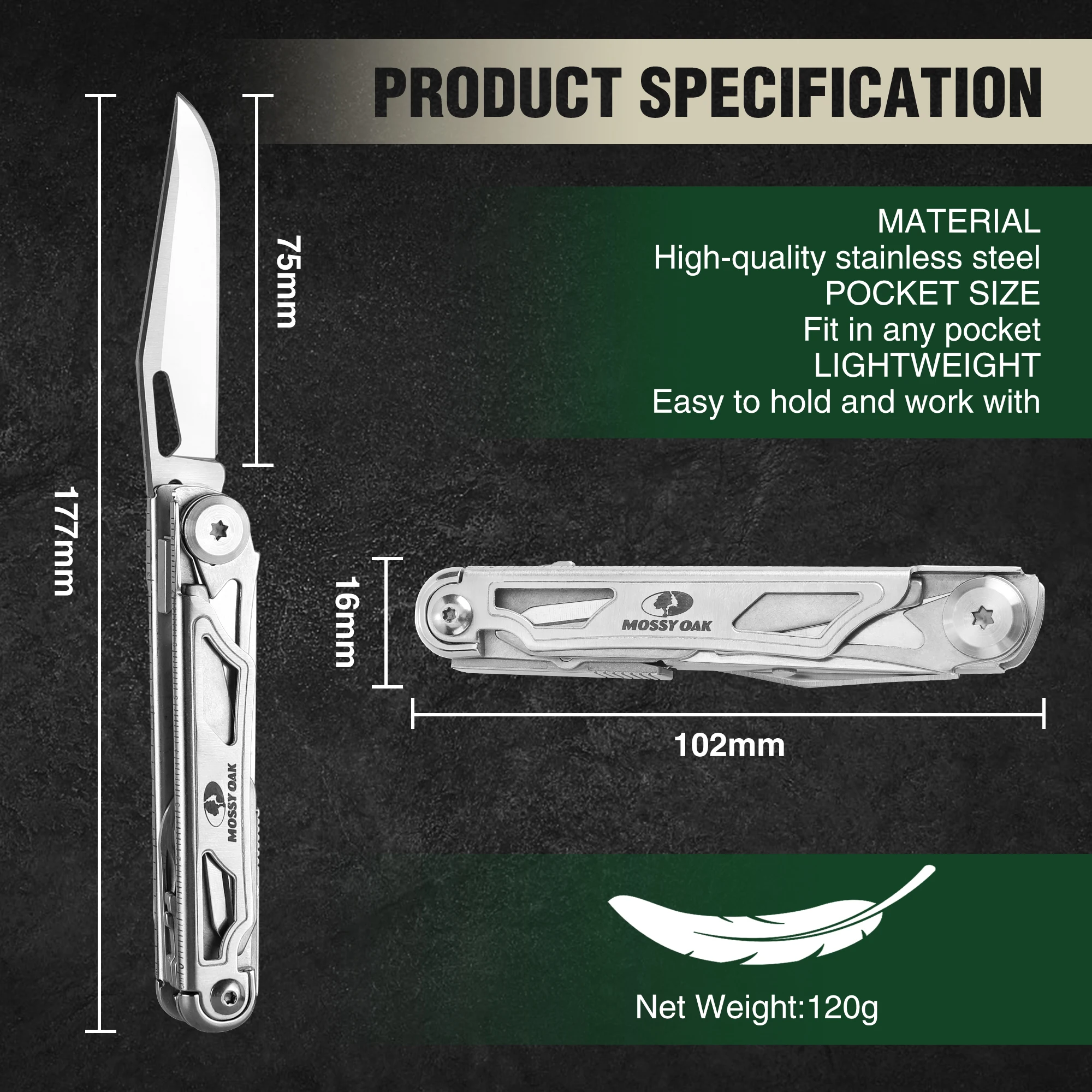 SWISS TECH 12 in 1 Folding Multi Knife, Outdoor Pocket Mini Portable Knife, Multitool Knife Portable Folding Knife,Camping