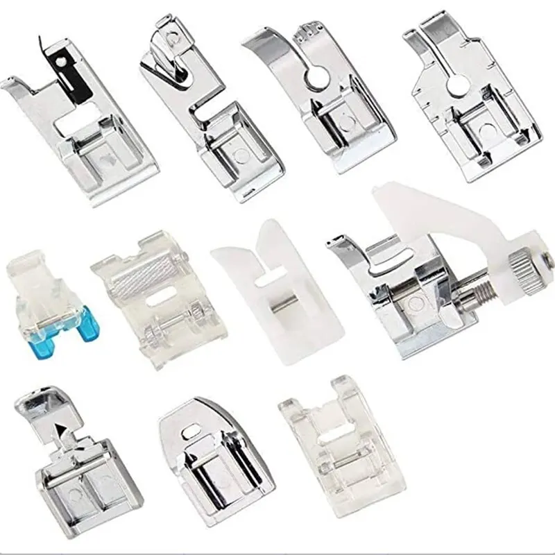 11 Sewing Machine Presser Feet with Glove Compartment for Brother Singer Janome Babylock Kenmore Low Handle Sewing Machines