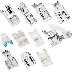 11 Sewing Machine Presser Feet with Glove Compartment for Brother Singer Janome Babylock Kenmore Low Handle Sewing Machines