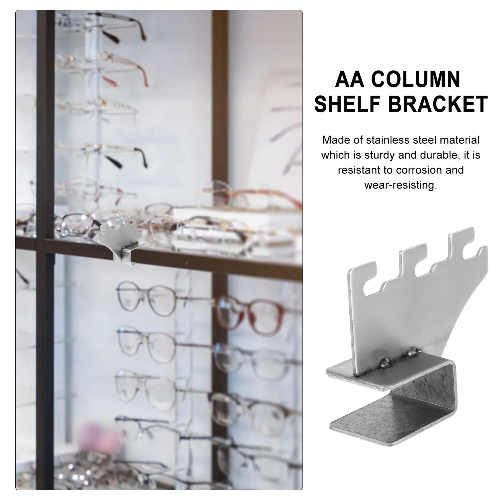 

10pcs Square Tube Medium Support Brackets Connectors Stainless Steel Durable AA Column Shelf Fitting Holder Storage Rack