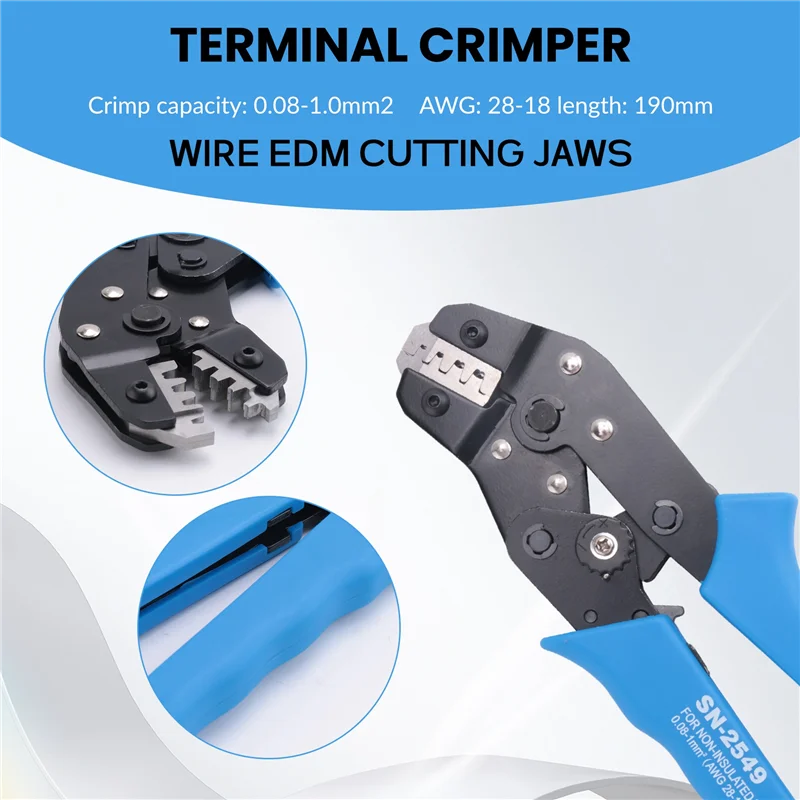 

PZHI-SN-2549 Self-Adjusting Terminal Cable Crimping Tool Is Suitable For Dupont PH2.0 XH2.54 KF2510 JST Molex D-SUB Terminal