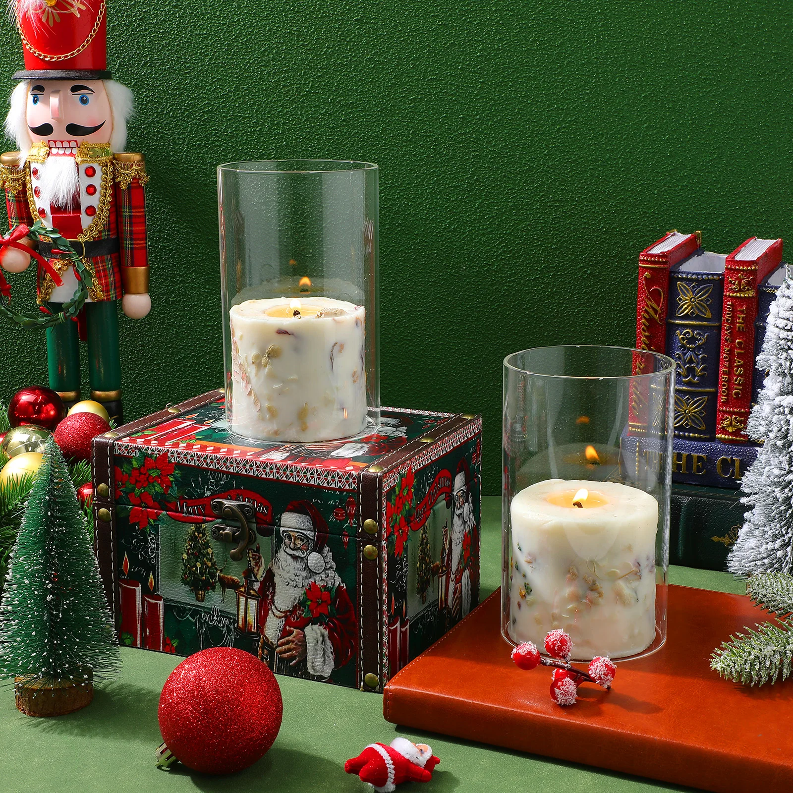 

2Pcs Clear Glass Covers Premium Material Elegant Design Romantic Home Accessory Clear Cover