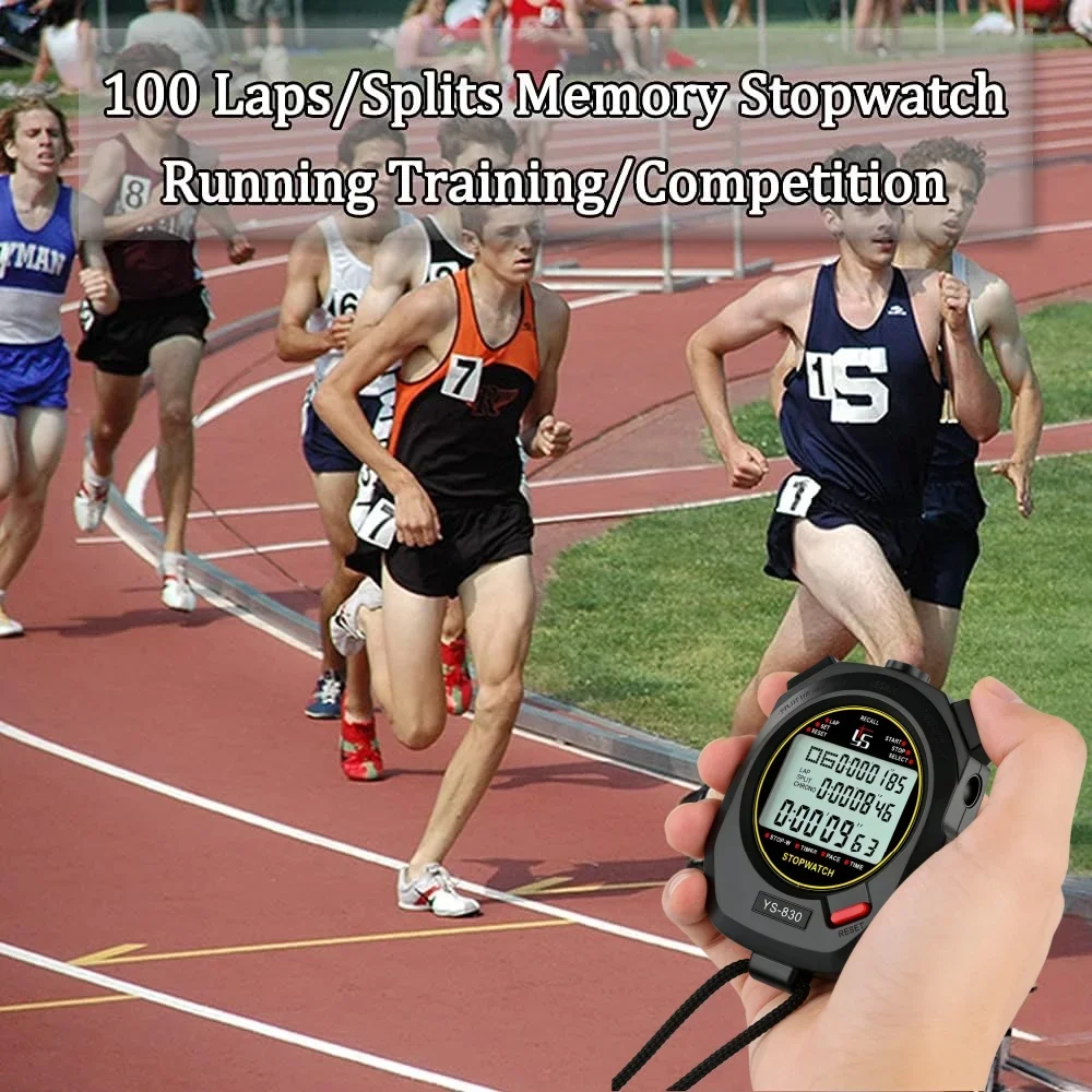100 chronomètre de poche chronomètre précision 0.01s chronomètre de Sport numérique professionnel minuterie LCD chronomètre outils de minuterie