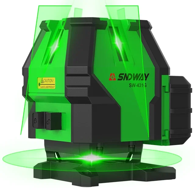 

Sndway 5 Lines 3d Laser Level 3 Cross Line Laser Level Green Beam Lines Multifunction Remote Control with Li-ion Battery