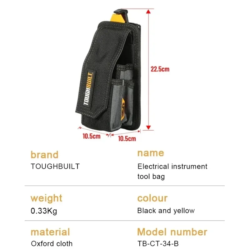 TOUGHBUILT TB-CT-34-B متر/اختبار الحقيبة أداة كهربائية أداة الحقيبة أداة كهربائي أداة حقيبة سريعة شنق حزام الحقيبة