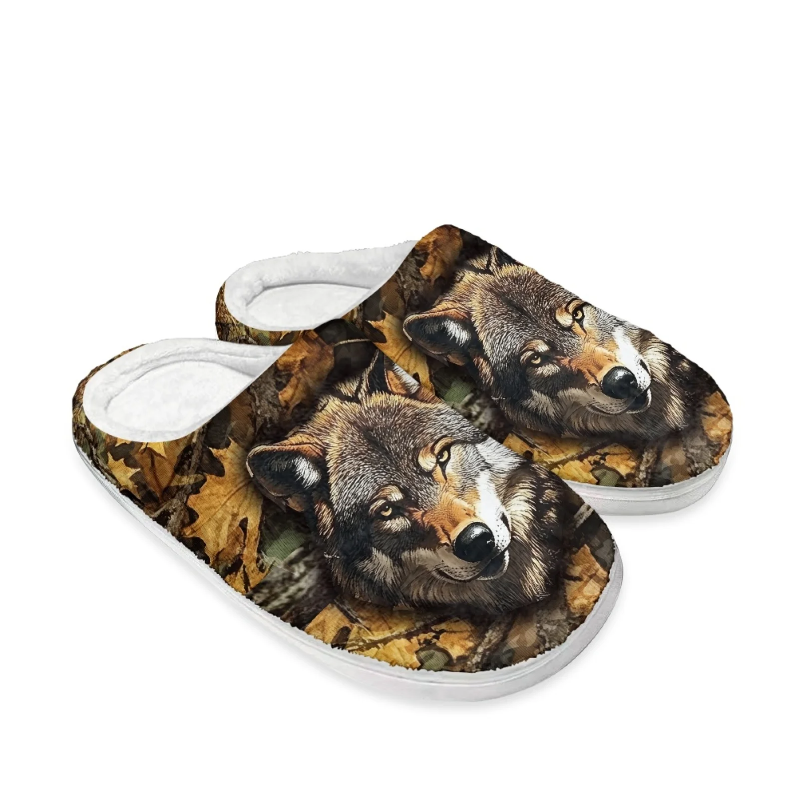 PENSTROLL Woodland Camo Slip On Fuzzy Slippers Memory Foam House Shoes Recovery Shoes For Nurses Feet Grandma Warm Slippers