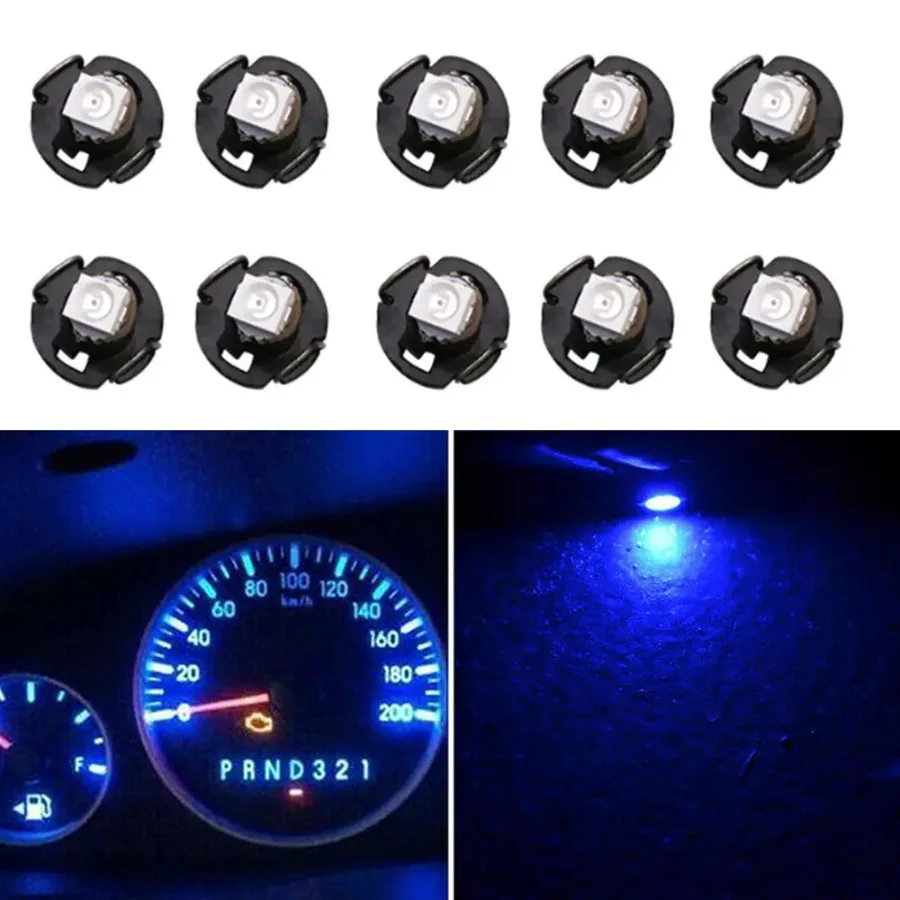 

10pcs T3 3528 LED Car Gauges Bulbs Auto Dashboard Decoration Lights 12V Car Dash Instruments Panel Wedge LED Lights for Car