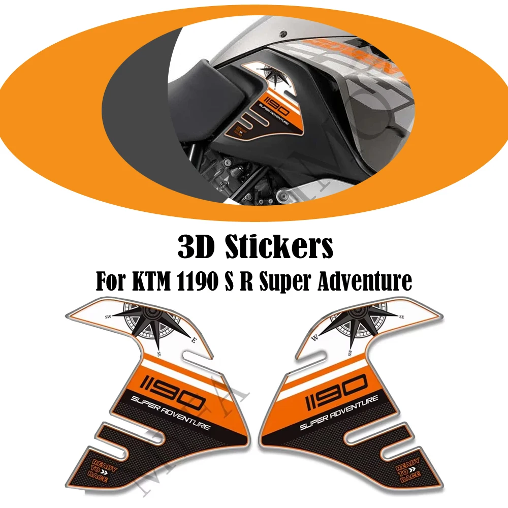 

For KTM 1190 Super Adventure R S Motorcycle Tank Pad Side Grips ADV Gas Fuel Oil Kit Knee Protection 3D Stickers Decals