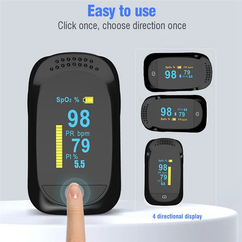 BAADE Pro Series 500DL Fingerspitzen-Pulsoximeter und 500C Elite Pulsoximeter Fingerspitzenpaket, schwarz