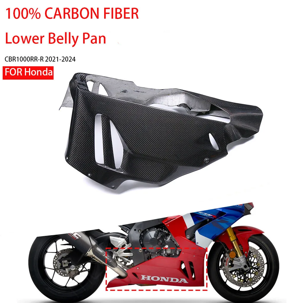 오토바이 하부 밸리 팬 가드 페어링 키트, 혼다 CBR1000RR-R 2021-2024 100%, 순수 탄소 섬유 언더트레이 패널 액세서리