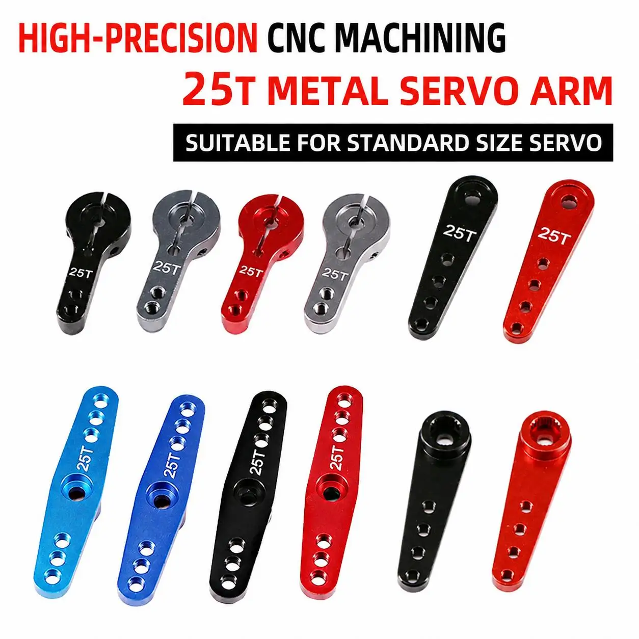 High precision CNC digital steering gear metal arm 25T MG 995 996 swing arm aluminum alloy steering one-word rocker arm