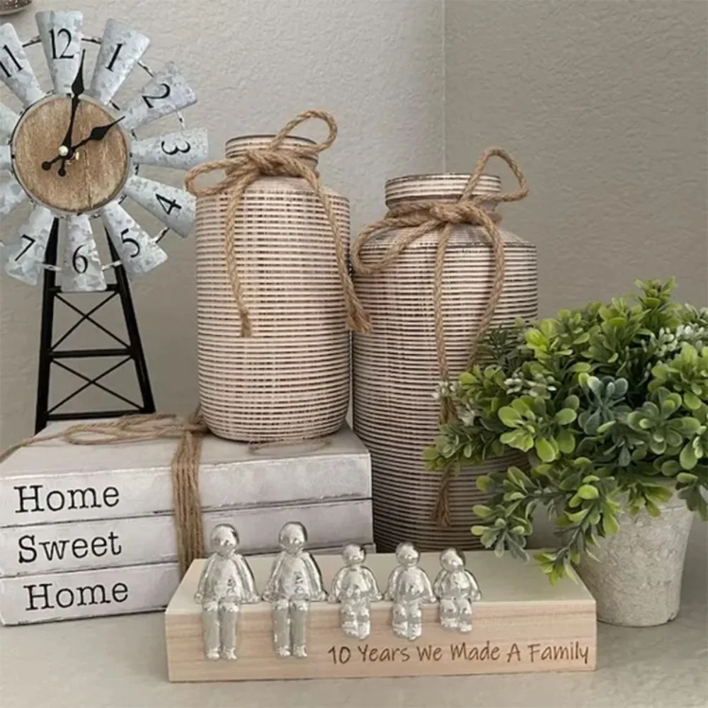 Decoration Family Statue Decorative Figurines Family Keepsake Metal Art Puzzle Animal Ornaments Desktop Decorations