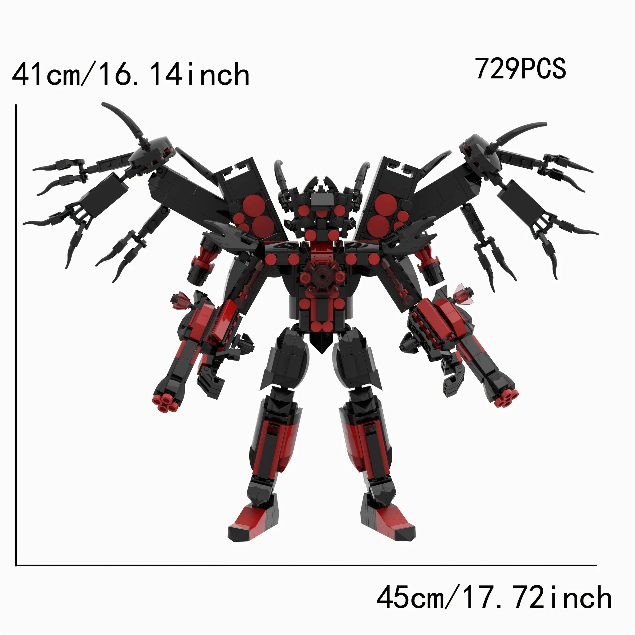 MOC ‌ Triplo titã som mech 729 pçs blocos de construção robô modelo diy ci-fi áudio brinquedo presente para colecionadores adultos