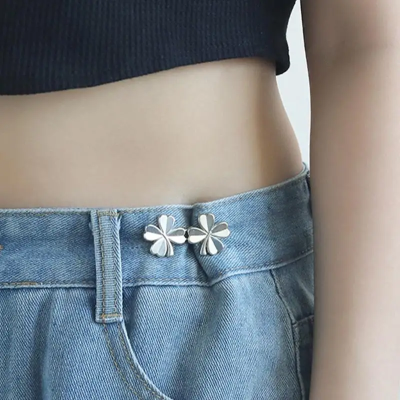 652F Alloy Waist Tighten Pins for Pants Brooch Waist Clasp Brooch Clip Clothing Ornament Easy Use Waist Fitness Buckles