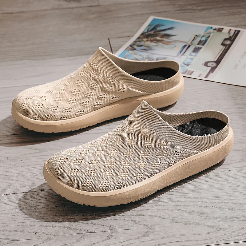 Men's Wide Toe Shoes Baotou Semi-Slippers Men's Summer Thin Net Breathable Soft-Soled Leisure Sports Shoes Outdoor Hiking Shoes image 3