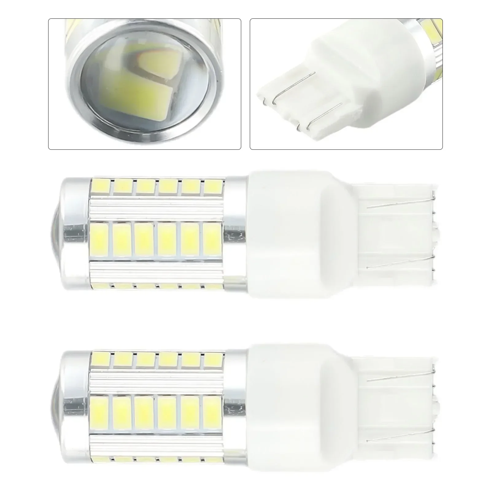Accessoires latéraux LED, double remplissage, facile à installer, haute qualité, ampoules blanches, 7443, 5630, 33SMD, 800LM, 2 pièces