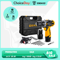 DEKO Cordless Drill 12V 16V 20V Mini Wireless Power tools DC Lithium-Ion Battery Electric Screwdriver Home DIY Drilling Machine