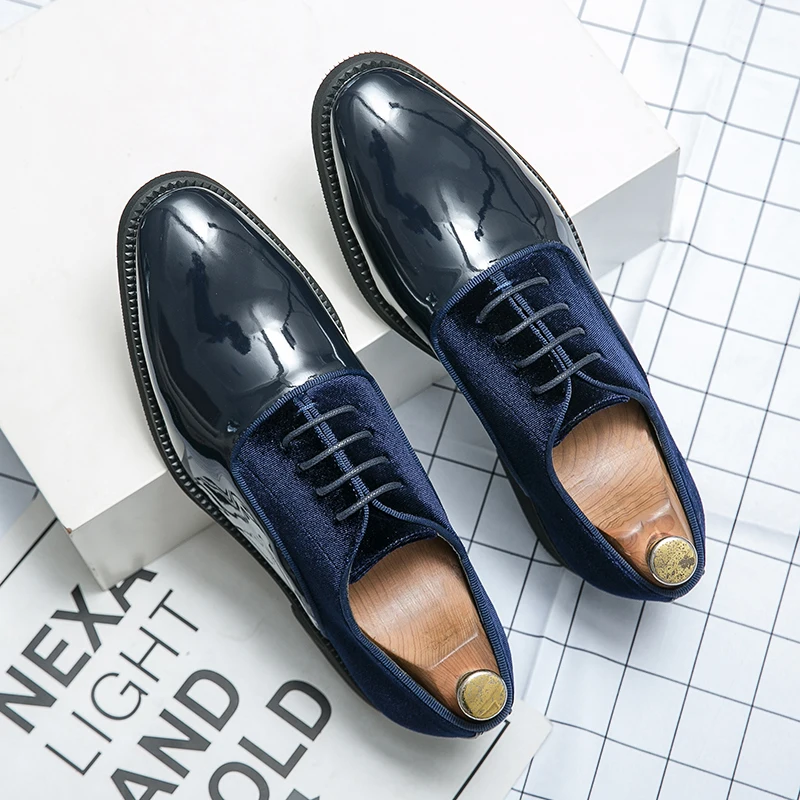 

Summer Men Plus Size Business Dress Shoes Mirror Finish High-end Texture Strong Breathability Through Splicing Trendy Shoes
