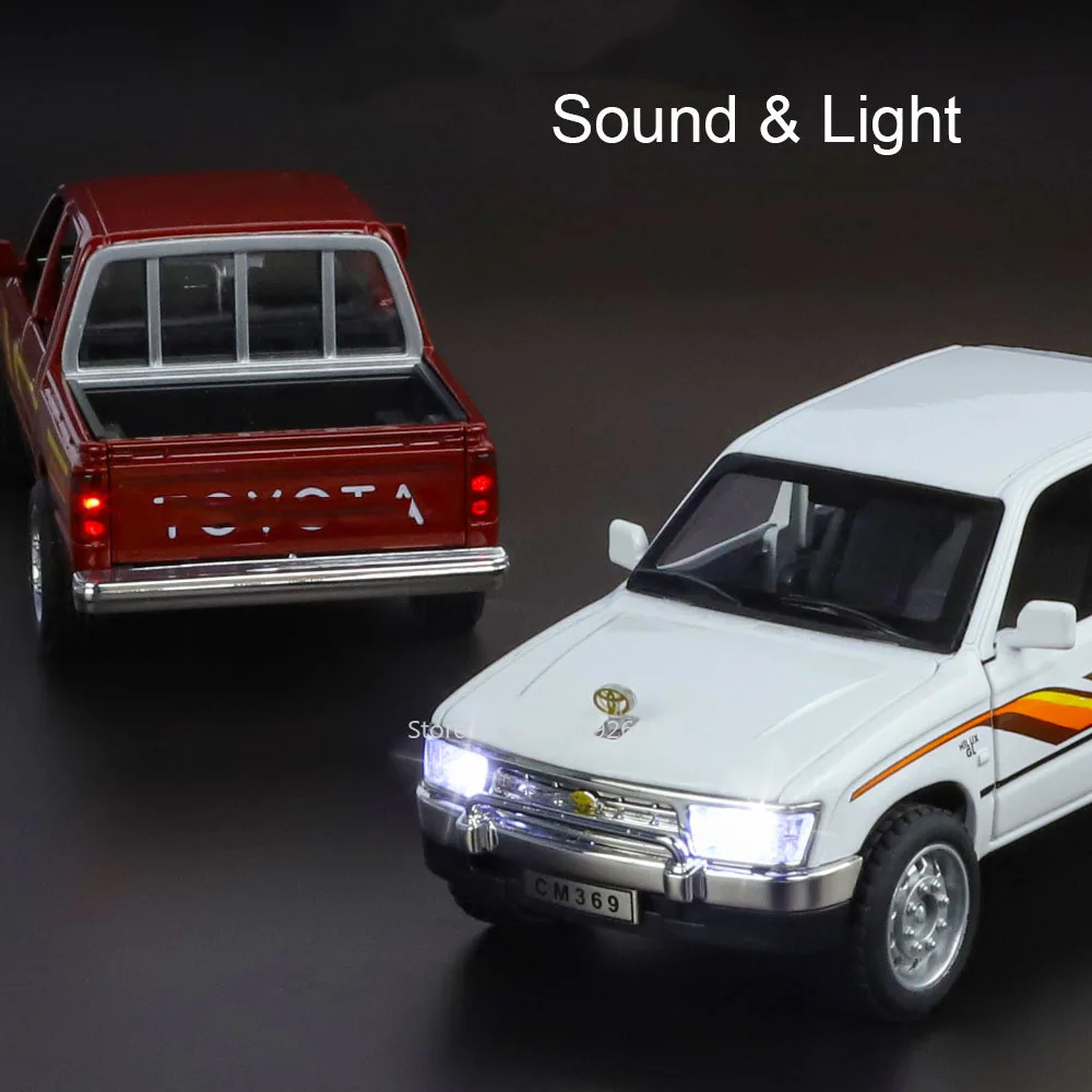 Scala 1:32 HAILUX Raptor F150 Pickup Modello di Auto Giocattolo Suono Luce Tirare Indietro Modelli di Veicoli Fuoristrada Ornamenti Da Collezione In Metallo