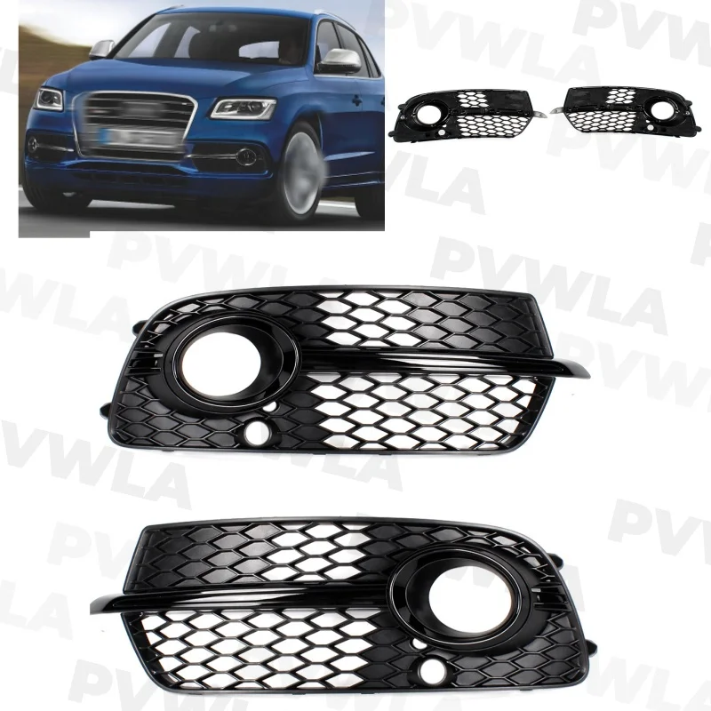 

Pair Left+ Right Side Fog Light Lamp Grille Cover For Audi SQ5 Q5 S-Line 2013 2014 2015 2016 2017 8R0807681S 8R0807682N