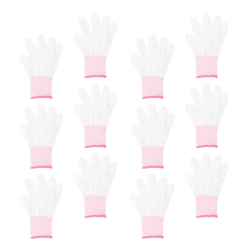 12 Pairs Gloves Mittens Safety Anti Static Coated Fingertip Anti-static Protective Nylon