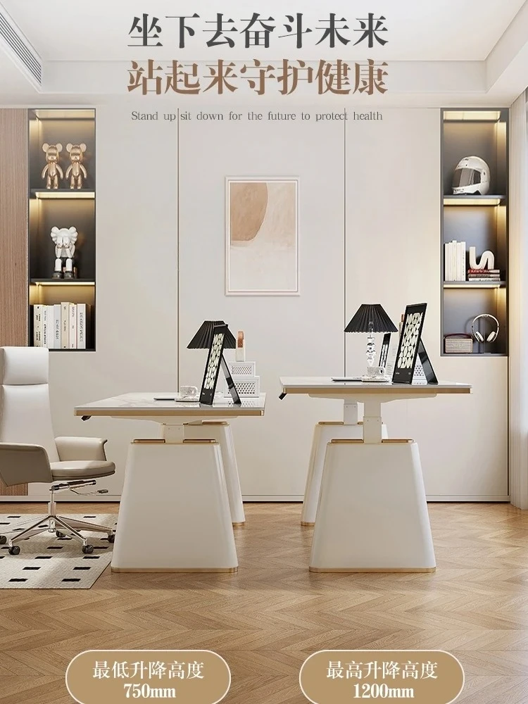 XL Electric Lifting Table Workbench Computer Desk Standing Home High-Grade Stone Plate Desk