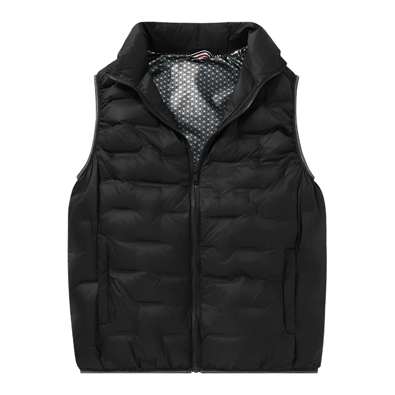 

Minsu 2025 Autumn Winter Down Vest Fashion Trendy Brand Black Gold Vest Men Black Gold Down Jacket Vest Down Vest