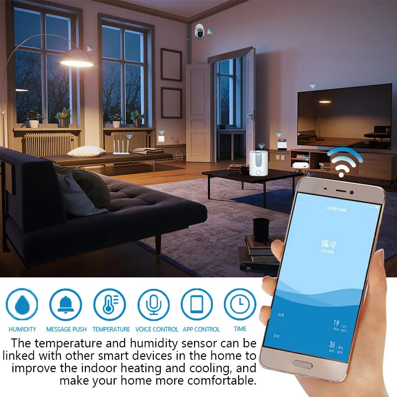 Smart Life Home Automation Scene Security Alarm sensore di temperatura Tuya sensore di umidità alimentato a batteria Wireless Smart Home